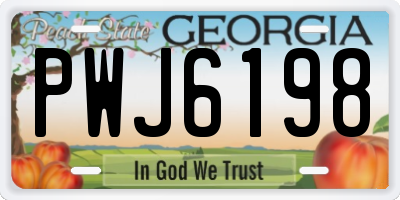 GA license plate PWJ6198