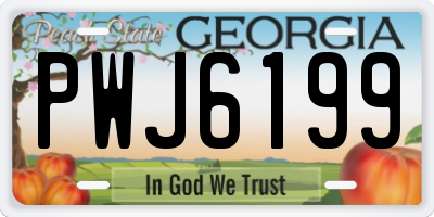 GA license plate PWJ6199
