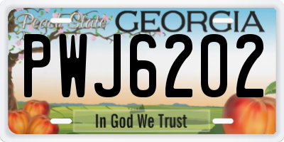GA license plate PWJ6202