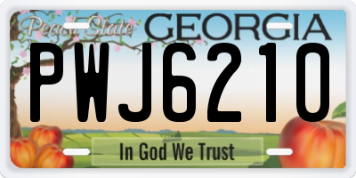GA license plate PWJ6210