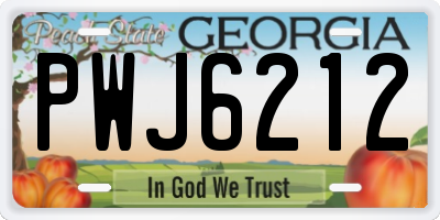 GA license plate PWJ6212