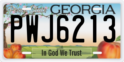 GA license plate PWJ6213