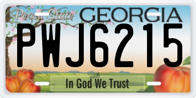 GA license plate PWJ6215