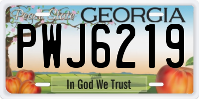 GA license plate PWJ6219