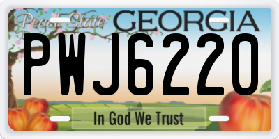 GA license plate PWJ6220