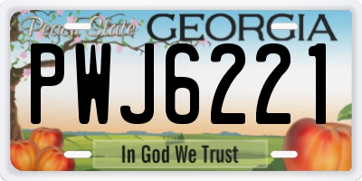 GA license plate PWJ6221