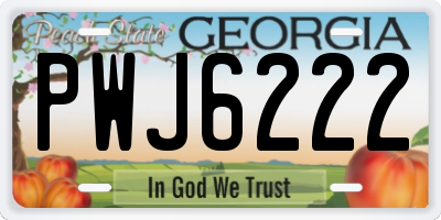 GA license plate PWJ6222