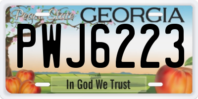 GA license plate PWJ6223