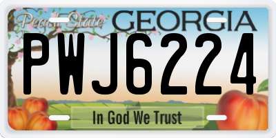 GA license plate PWJ6224