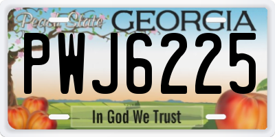 GA license plate PWJ6225