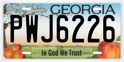 GA license plate PWJ6226