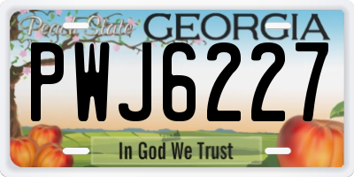 GA license plate PWJ6227