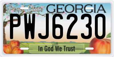 GA license plate PWJ6230