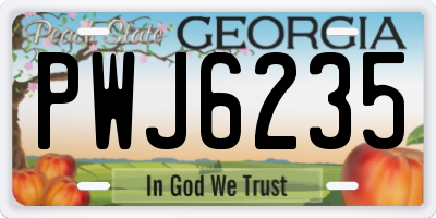 GA license plate PWJ6235