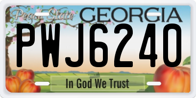 GA license plate PWJ6240