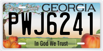 GA license plate PWJ6241