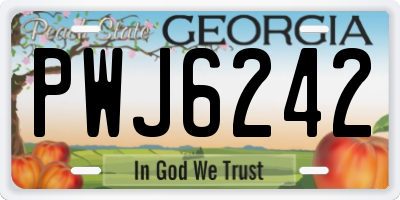 GA license plate PWJ6242