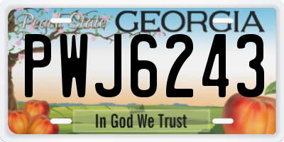 GA license plate PWJ6243