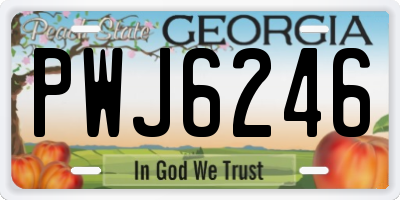 GA license plate PWJ6246