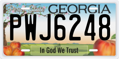 GA license plate PWJ6248