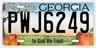 GA license plate PWJ6249
