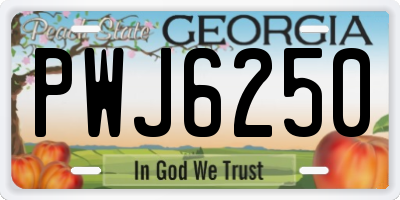 GA license plate PWJ6250