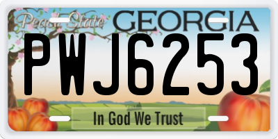 GA license plate PWJ6253