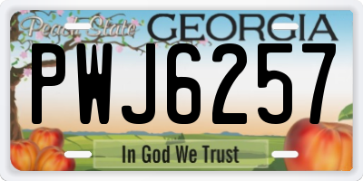 GA license plate PWJ6257