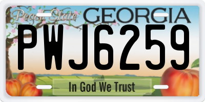 GA license plate PWJ6259