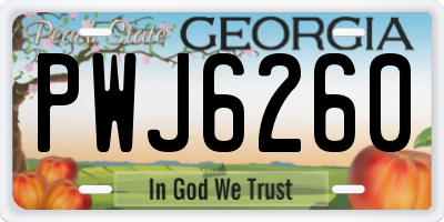 GA license plate PWJ6260