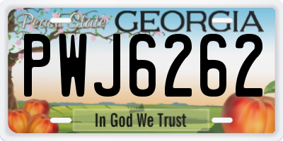 GA license plate PWJ6262