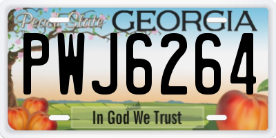 GA license plate PWJ6264
