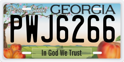 GA license plate PWJ6266