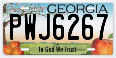 GA license plate PWJ6267