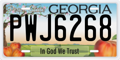 GA license plate PWJ6268