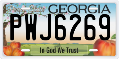 GA license plate PWJ6269