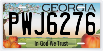 GA license plate PWJ6276