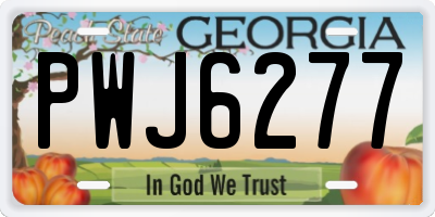 GA license plate PWJ6277