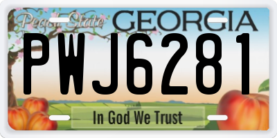 GA license plate PWJ6281