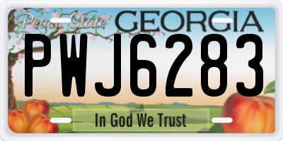 GA license plate PWJ6283
