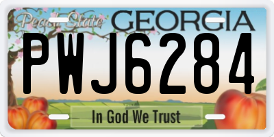 GA license plate PWJ6284