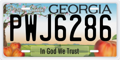 GA license plate PWJ6286