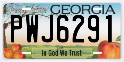 GA license plate PWJ6291