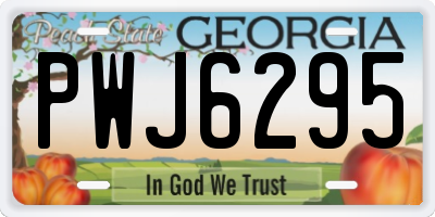 GA license plate PWJ6295