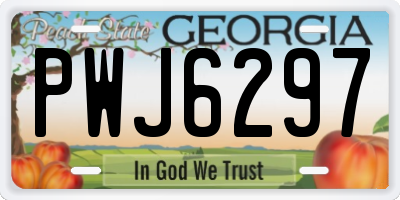GA license plate PWJ6297