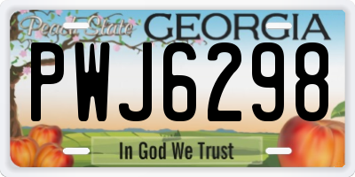 GA license plate PWJ6298