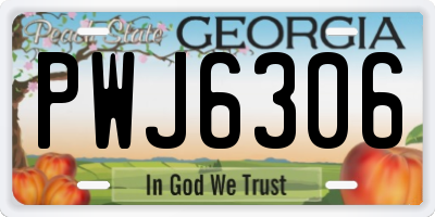 GA license plate PWJ6306