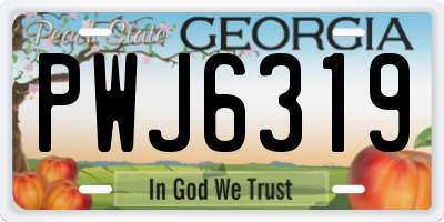 GA license plate PWJ6319