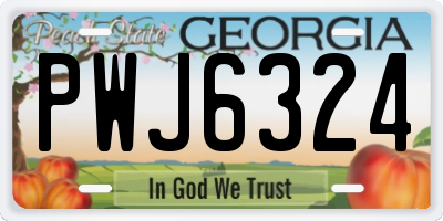 GA license plate PWJ6324