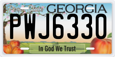 GA license plate PWJ6330